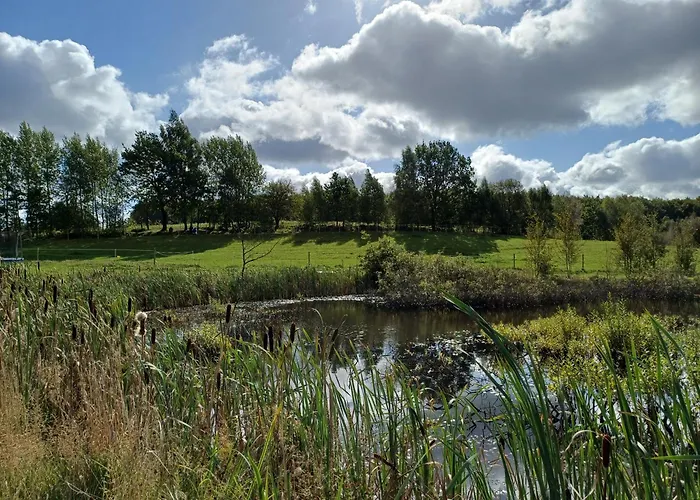 Holiday home Siedlisko Dwa Zurawie - Uroczy Nad Stawem, Z Kominkiem, Obok Konie